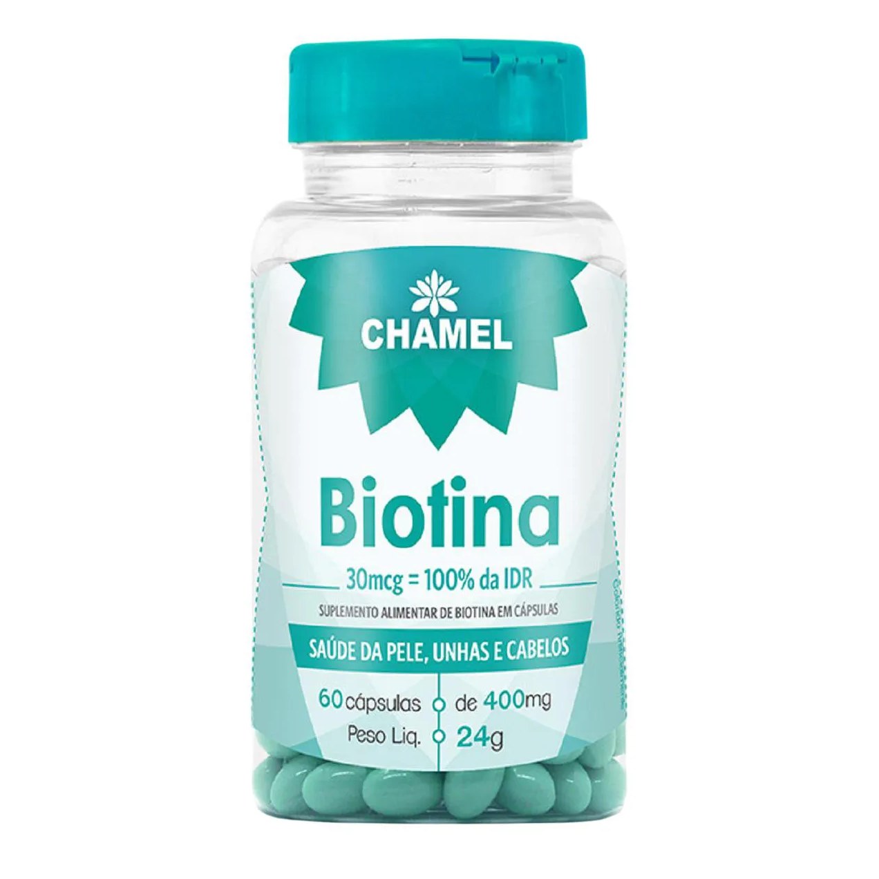 Biotina 30mcg 60 cápsulas de 400mg - Chamel