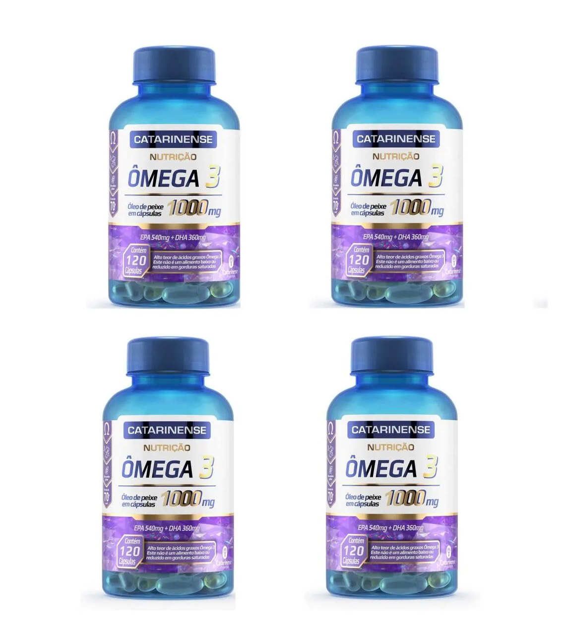 KIT 4 SUPLEMENTO CATARINENSE ÔMEGA 3 NUTRIçãO 120CPS