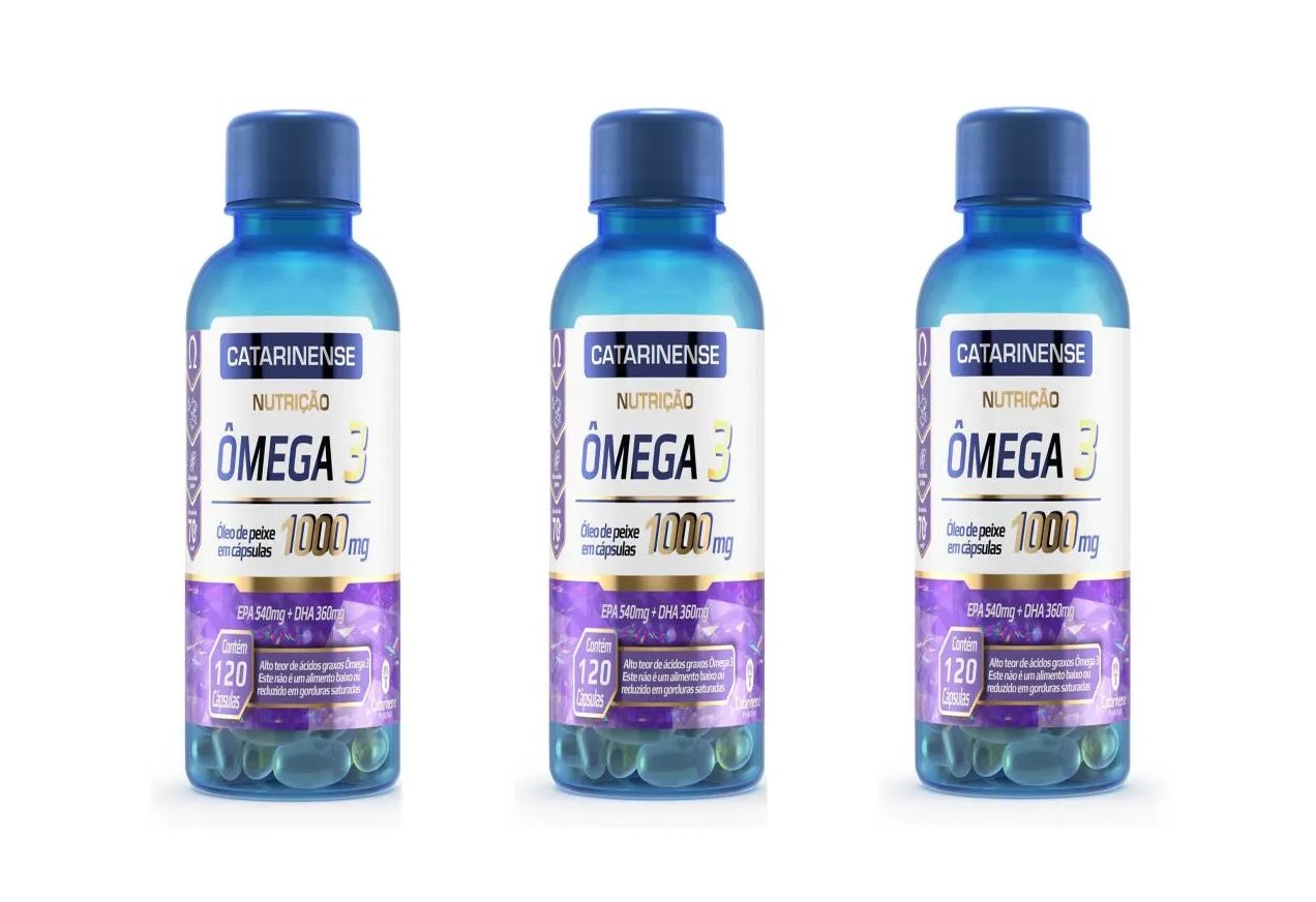 KIT 3 SUPLEMENTO CATARINENSE ÔMEGA 3 NUTRIçãO 120CPS