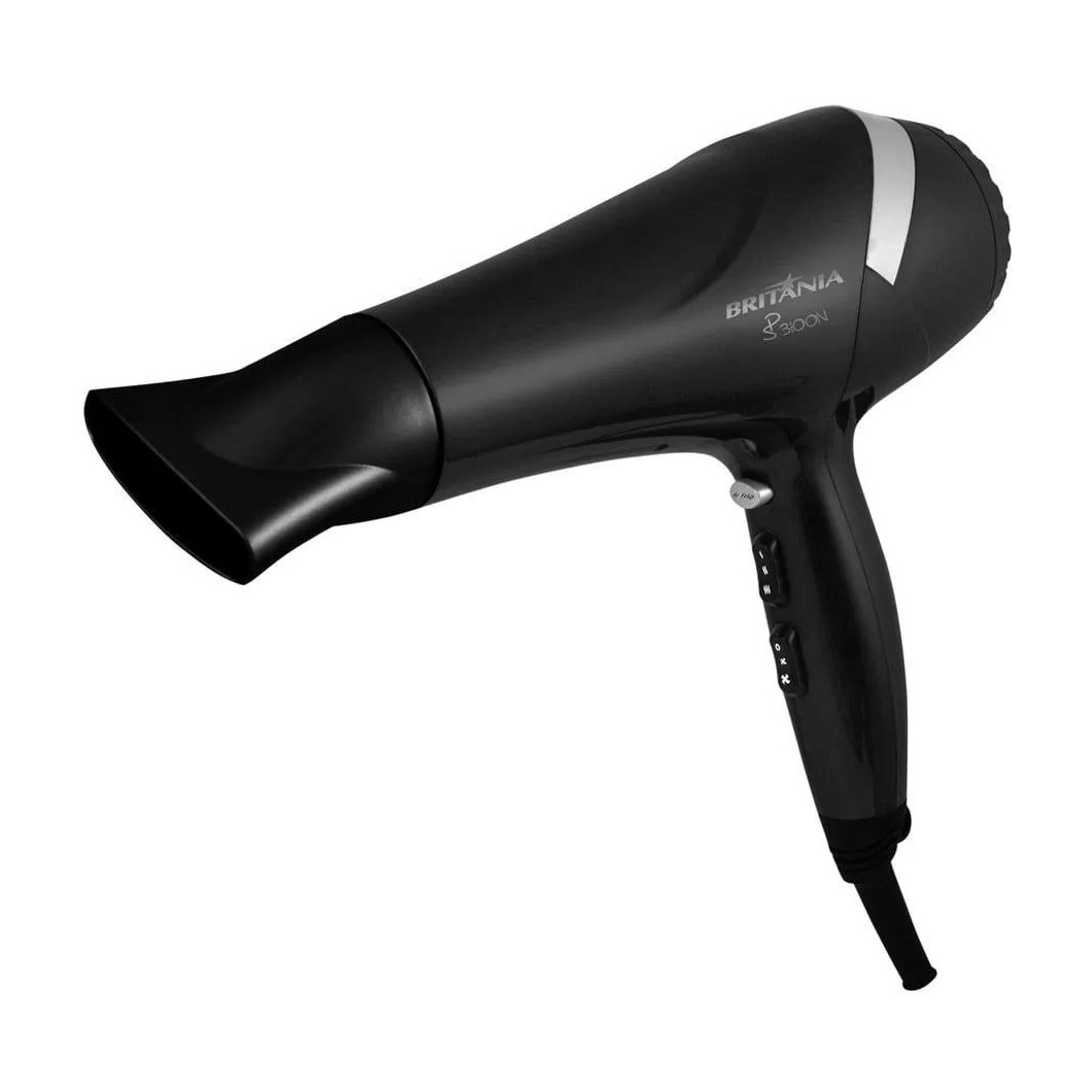 SECADOR DE CABELO BRITâNIA SP3100 COM 2 VELOCIDADES, 3 TEMPERATURAS, 2000W, PRETO 110