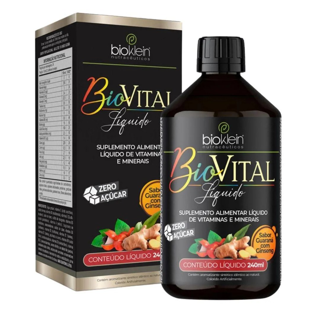 Biovital Multivitamínico Líquido 240ml - Bioklein Guaraná com Ginseng