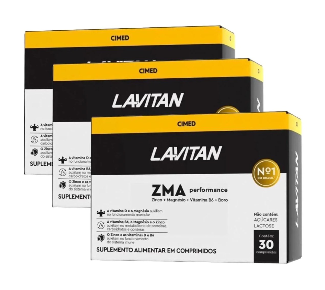 Suplemento Lavitan Zma Performance com 30 cápsulas - Kit 3 - Cimed