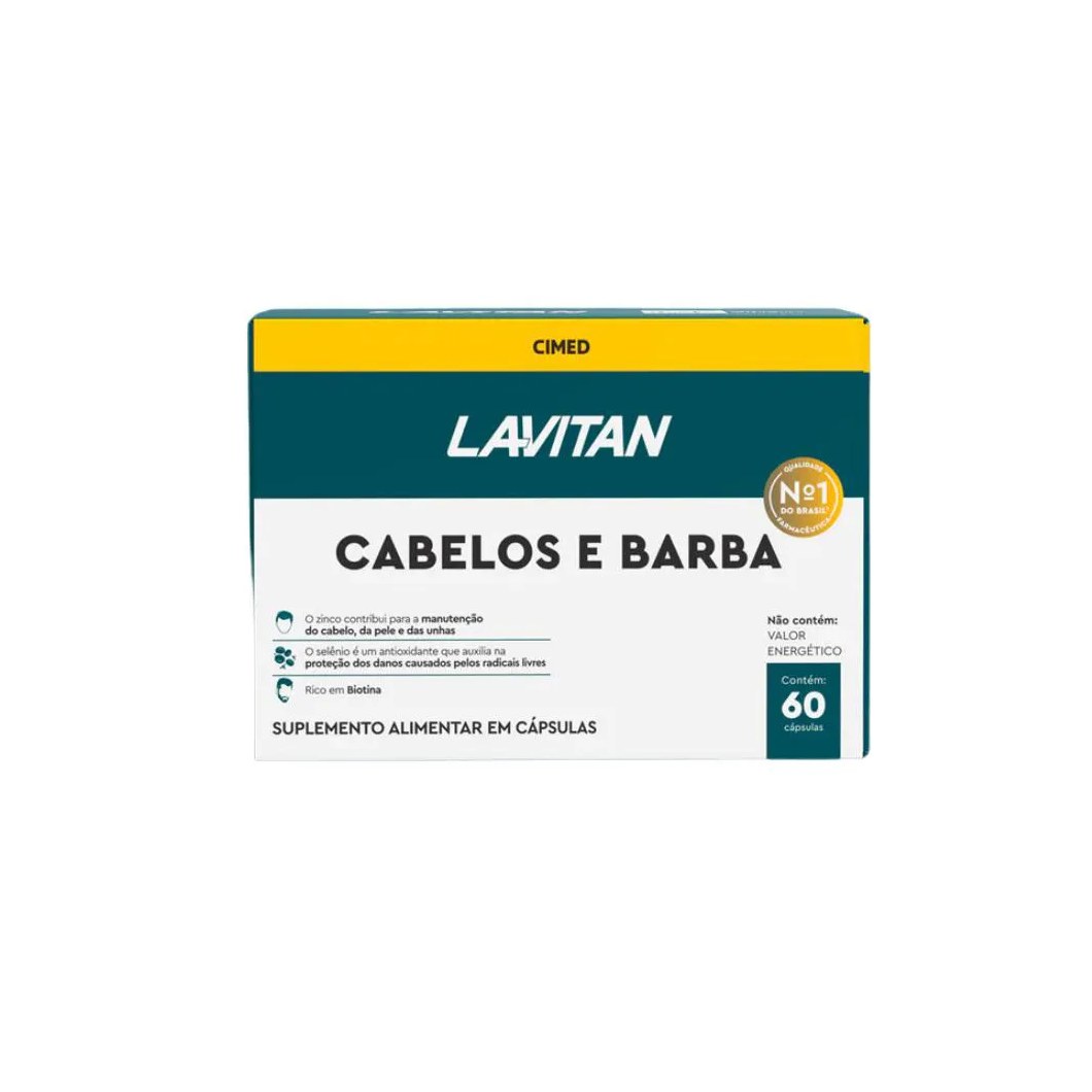 Lavitan Homem Cabelos e Barba - 60 cápsulas - Cimed