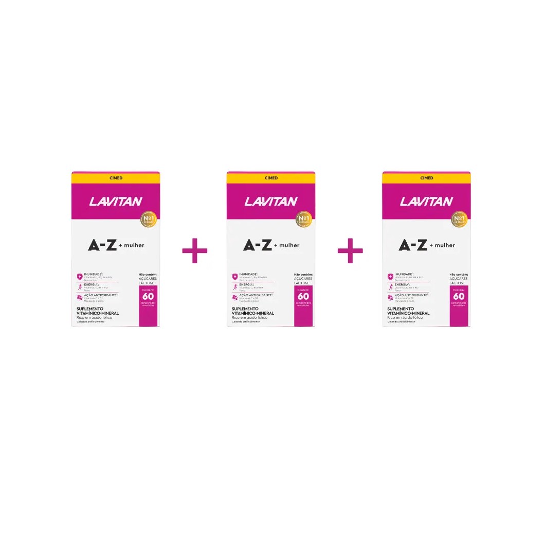 Kit 3 Lavitan A-z Mulher Suplemento com 60 cápsulas - Cimed