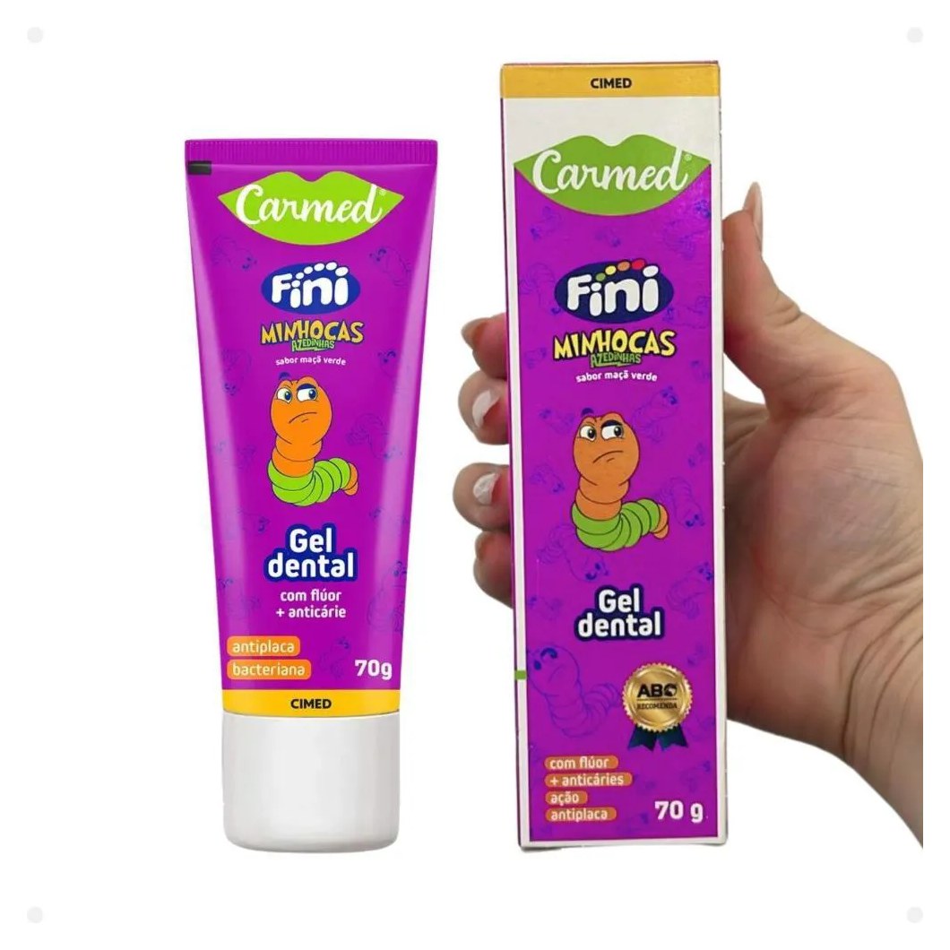 Kit Carmed Fini Minhocas Azedinhas: Gel Dental 70g e Enxaguante Bucal 250ml