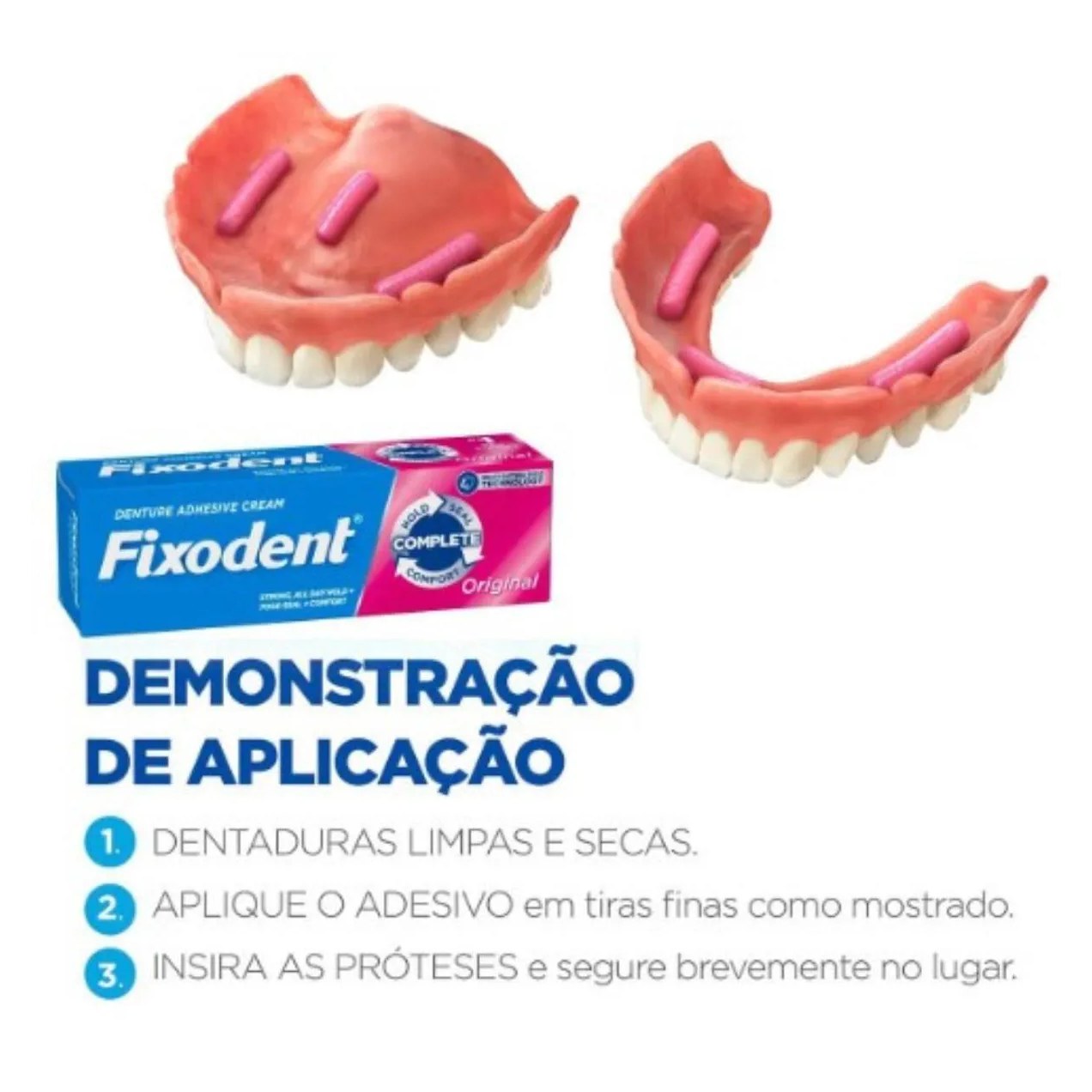 Creme Adesivo Para Dentadura Original Fixodent - Pack Com 2 Unidades de 21G