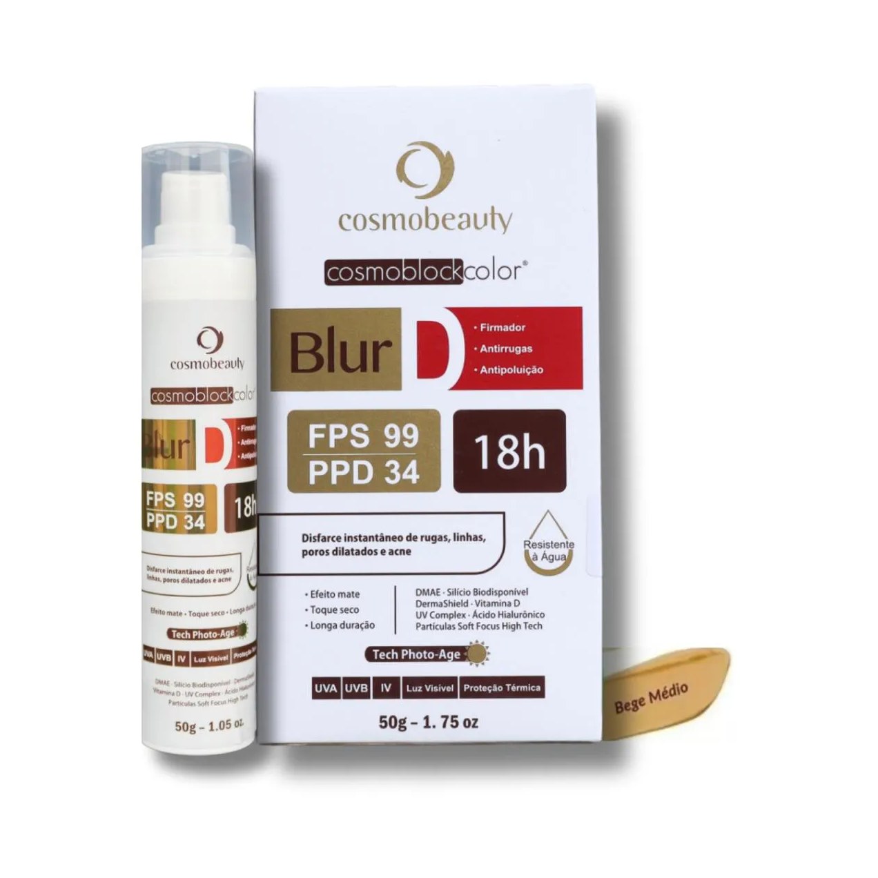 Cosmobeauty Cosmoblock Blur D 18h Firmador Fps 99 50g - Bege Médio