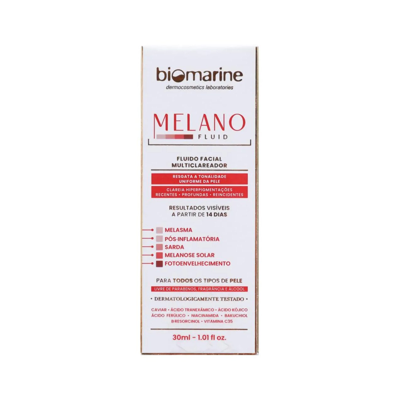 Biomarine Fluido Facial Multiclareador Melano Fluid 30Ml