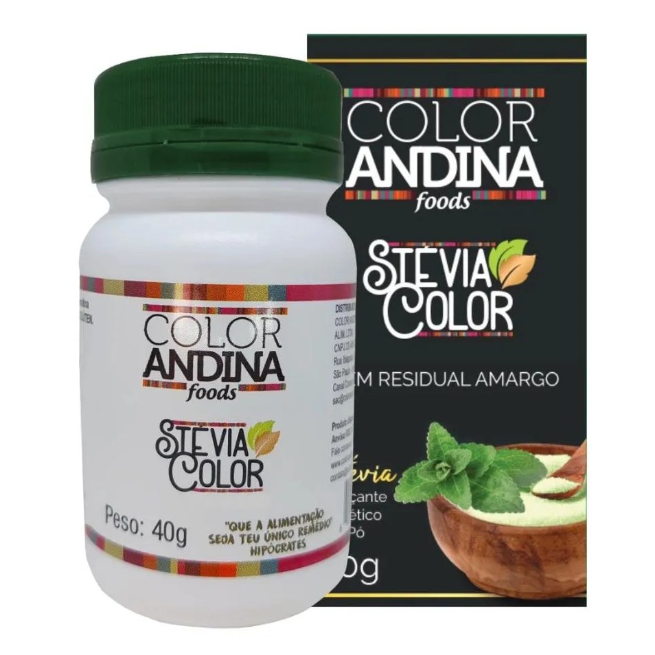 Adoçante Stévia Color Andina 40g - sem Sabor Residual Amargo