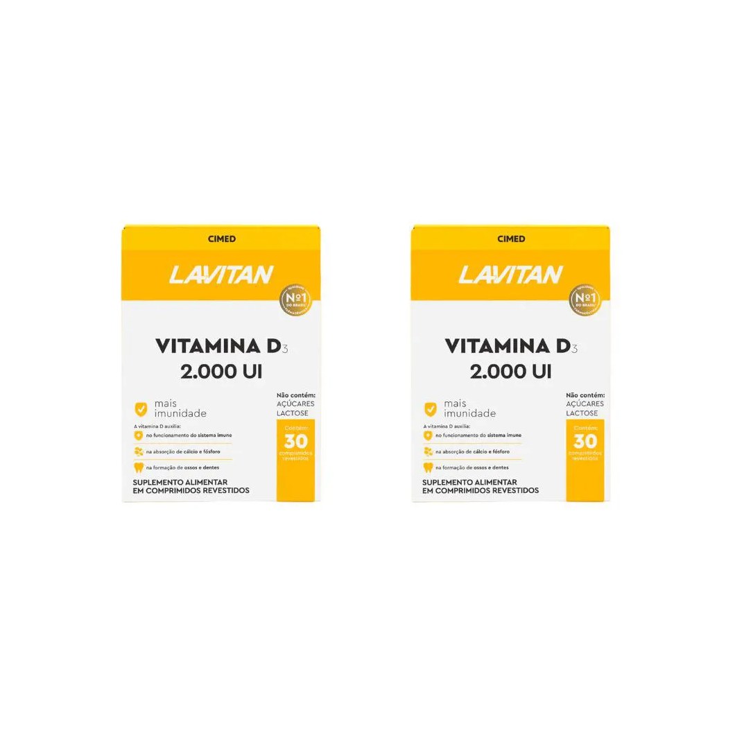 KIT 2 LAVITAN VITAMINA D 2.000UI - 30 CPR - CIMED