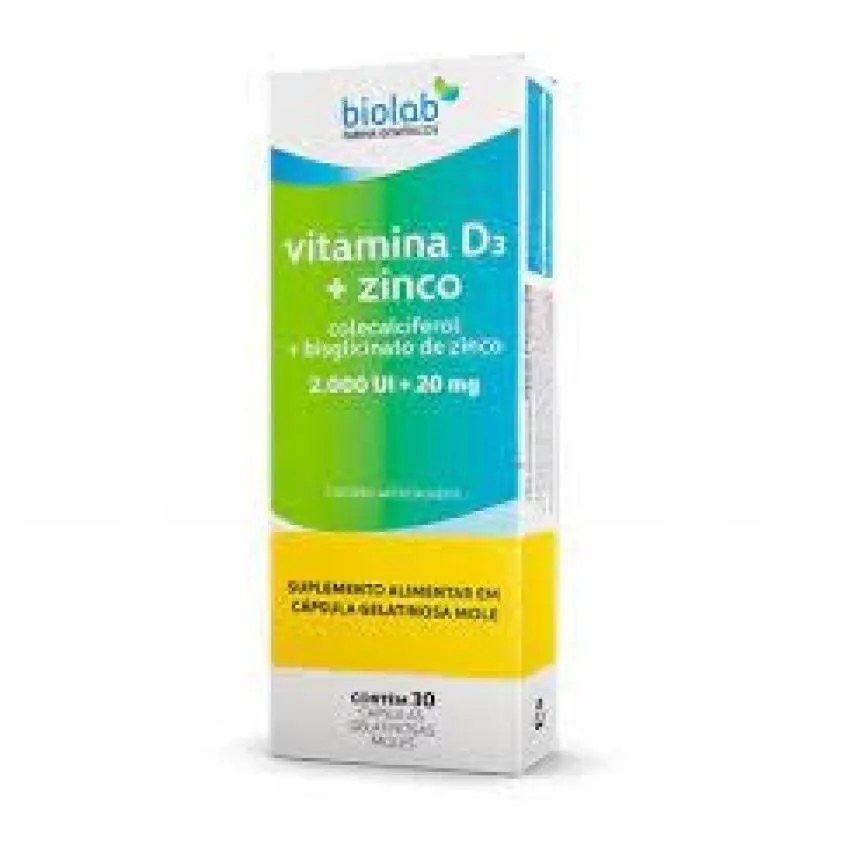 Vitamina D 2000 Ui + Zinco 20mg 30cpr - Biolab