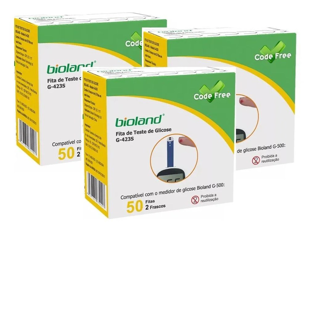 Kit 150 Fitas Para Medição Bioland Modelo G423s Code Free
