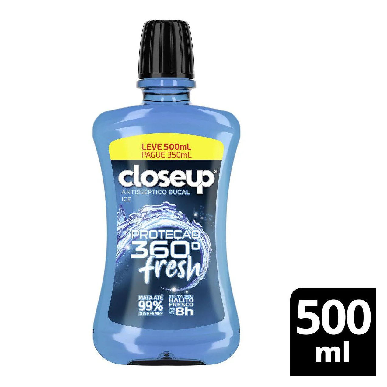 Enxaguante Bucal Closeup Ice com Álcool Proteção 360° Fresh 500ml