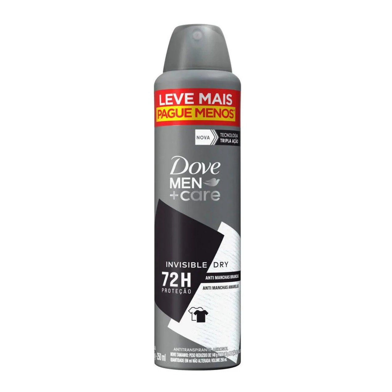 Desodorante Antitranspirante Aerosol Dove Men +Care Invisible Dry 48h 250ml