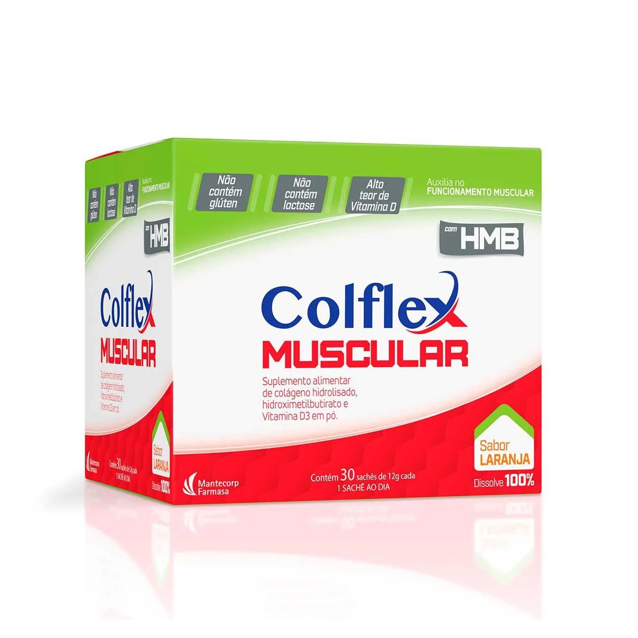 Suplemento Alimentar Colflex Muscular Sabor Laranja 30 Sachês de 12g cada