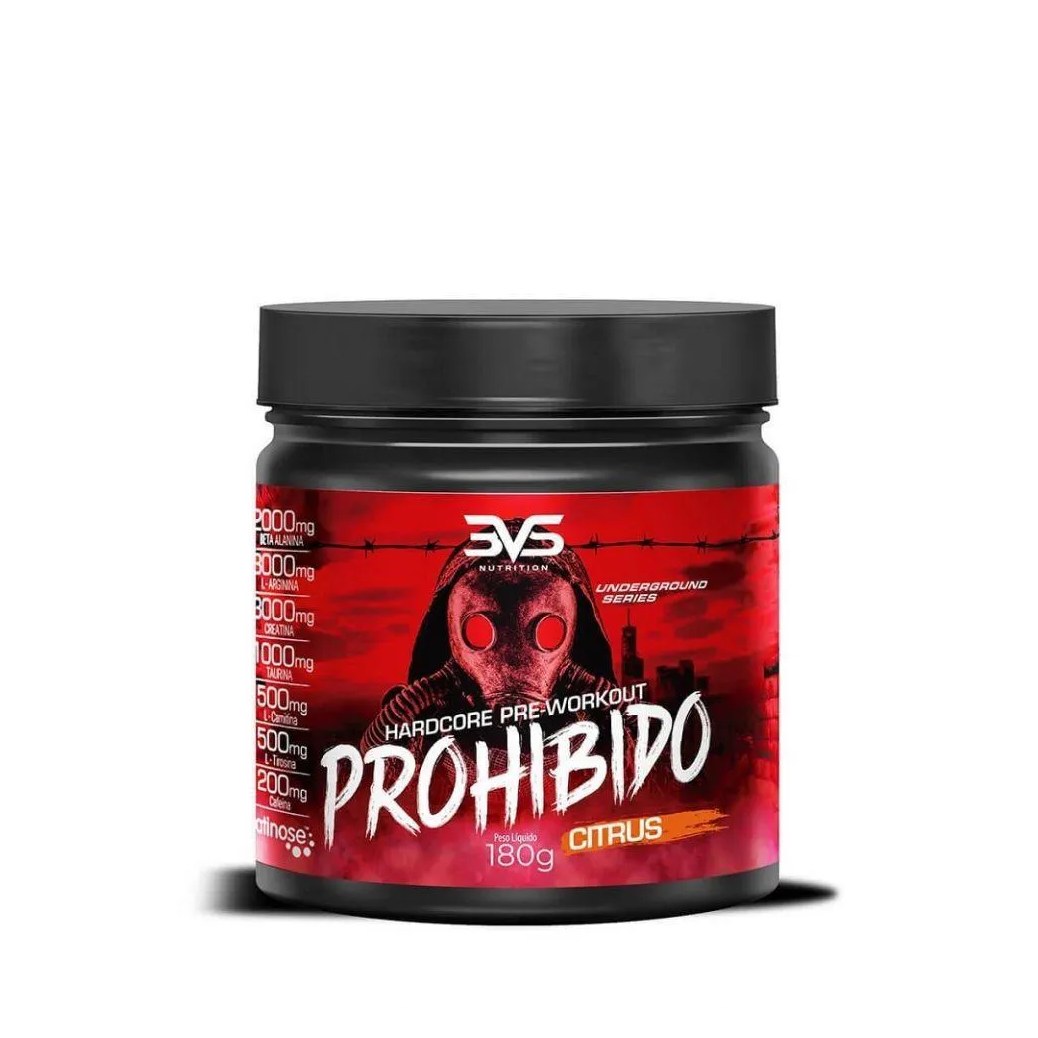 Prohibido Hardcore Pre Workout (180g) - Sabor: Citrus