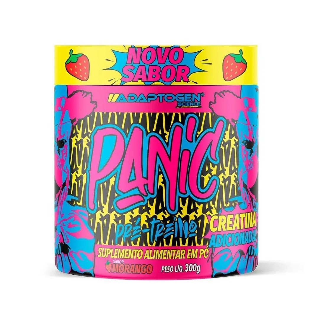 Panic Pré Workout Adaptogen Morango 300g