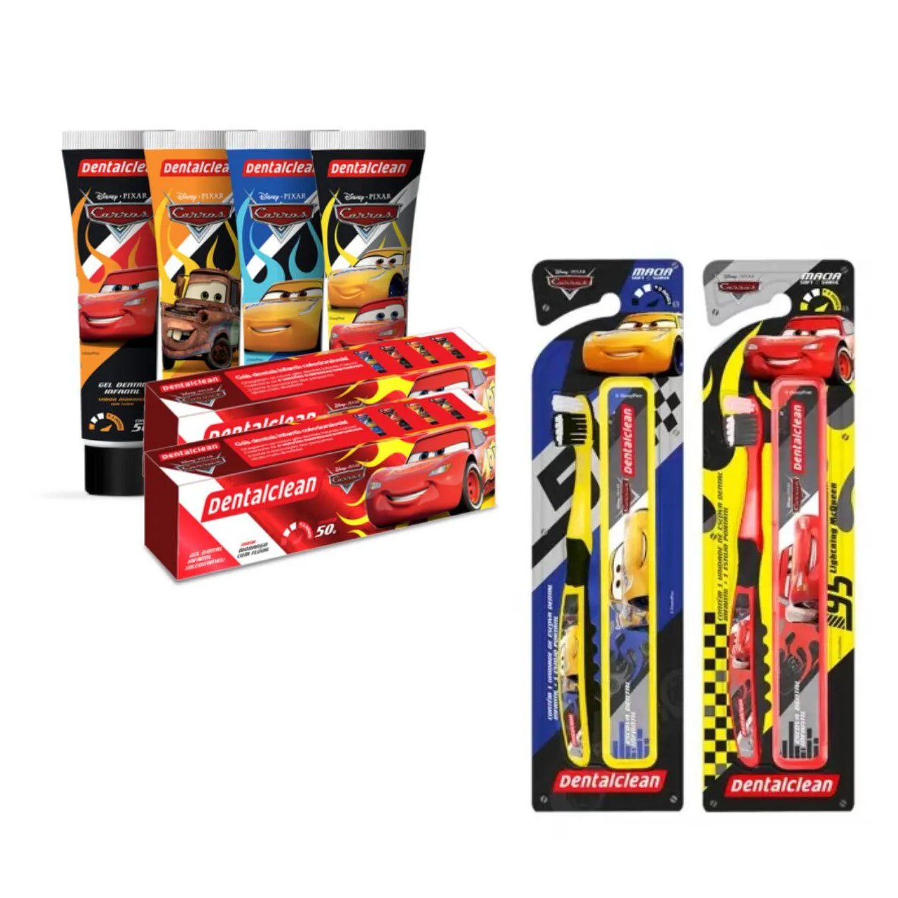 Gel Dental + Escova de Dente + Estojo Carros - Dentalclean