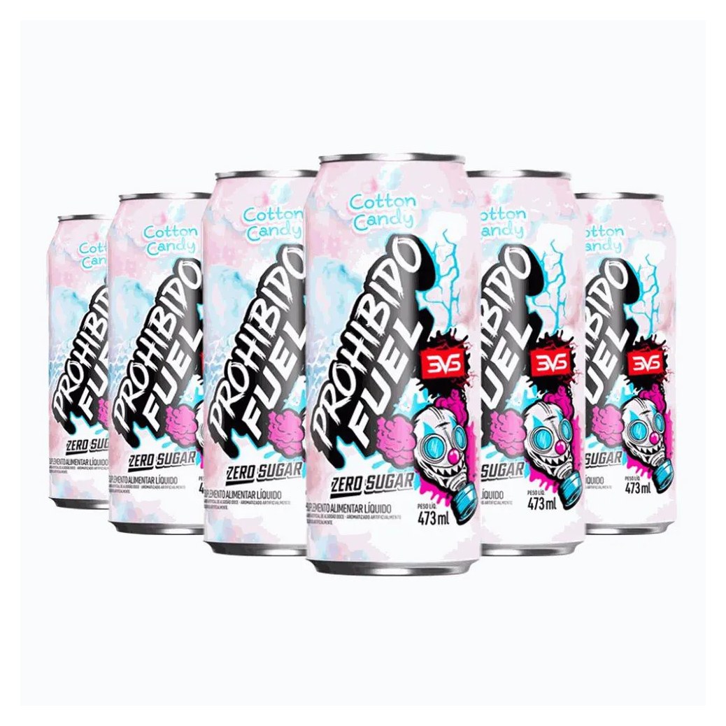 Prohibido Fuel Pré-treino Drink Pack (6 Unid. de 473ml) - Sabor: Cotton Candy