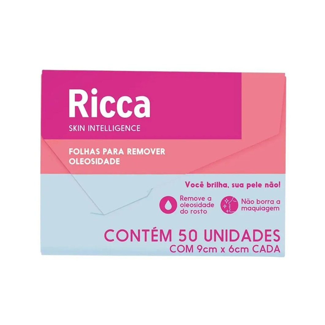 Lenço de Papel Removedor de Oleosidade 50 Folhas Ricca