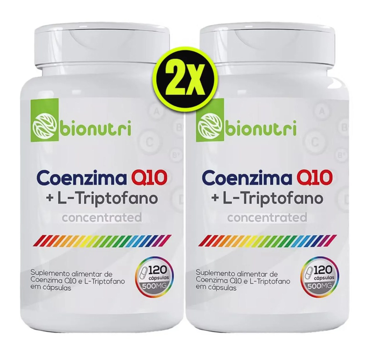Kit 2x Coenzima Q10 com L-triptofano 500mg 120 cápsulas Bionutri