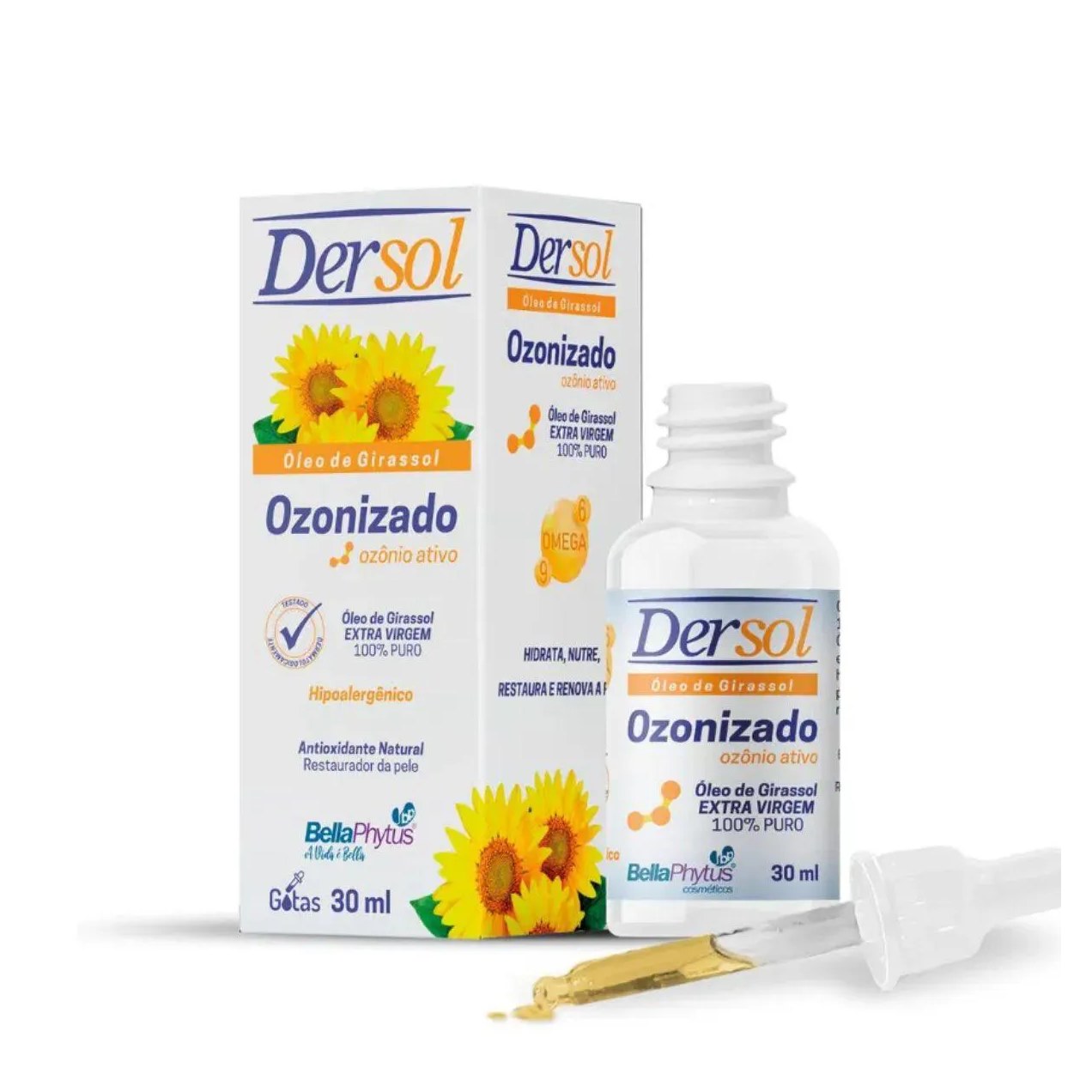 Óleo de Girassol Ozonizado 30ml Dersol - Bellaphytus