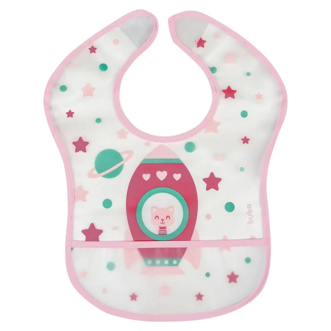 Babador com Bolso Foguete Rosa - Buba
