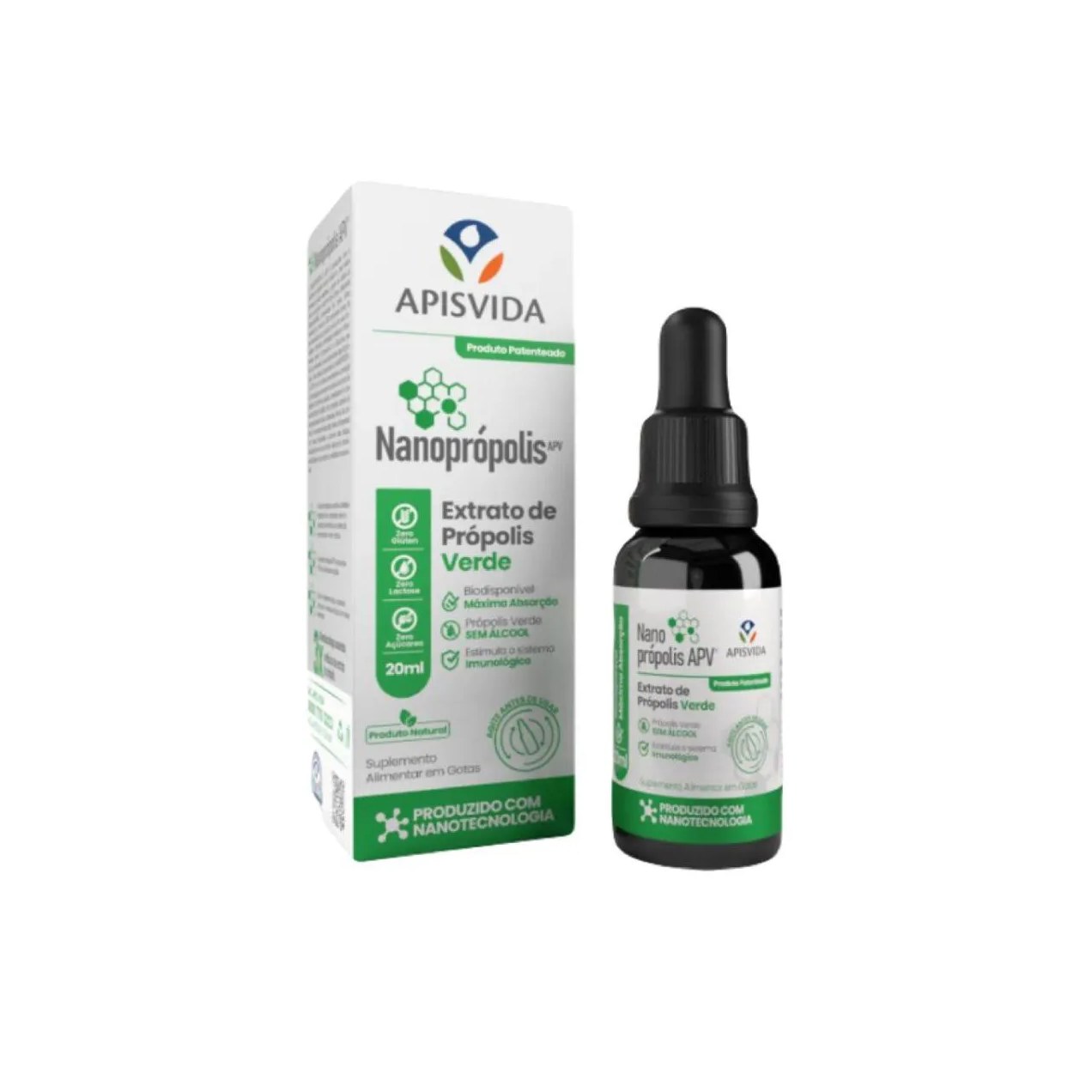 Nanoprópolis - Extrato de Própolis Verde - 20ml - Apis Vida sem Sabor