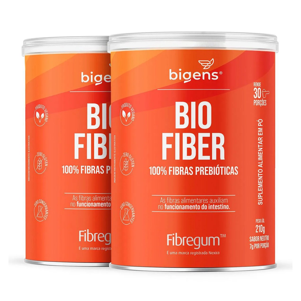 Kit 2X Bio Fiber Fibregum 210g Bigens