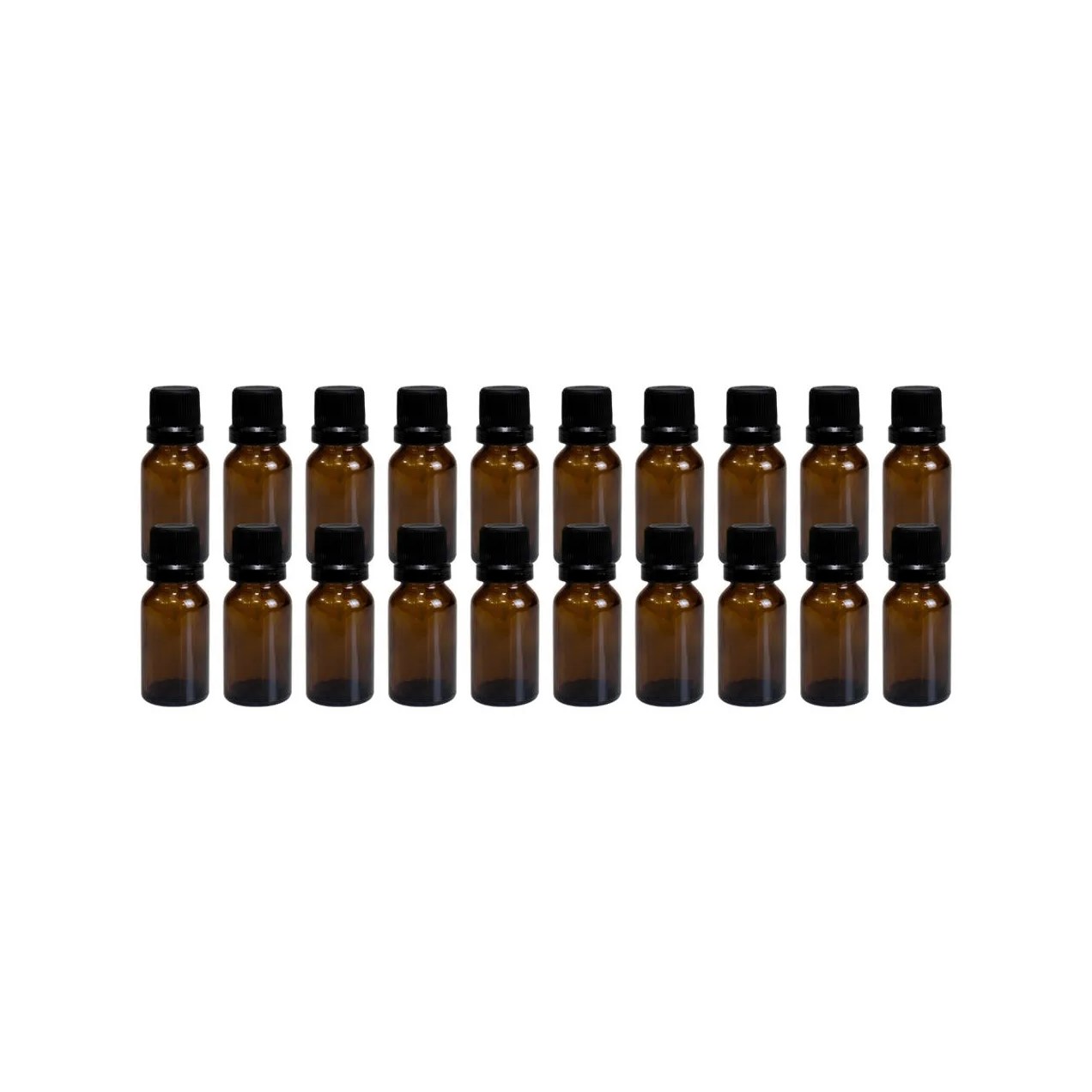 Kit 20un Frasco Vidro Âmbar Gotejador Batoque 10ml
