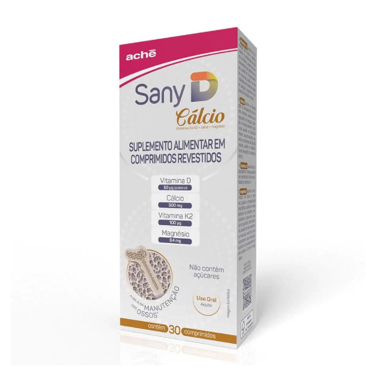 Suplemento Alimentar Sany D Cálcio 30 Cpr – Ache
