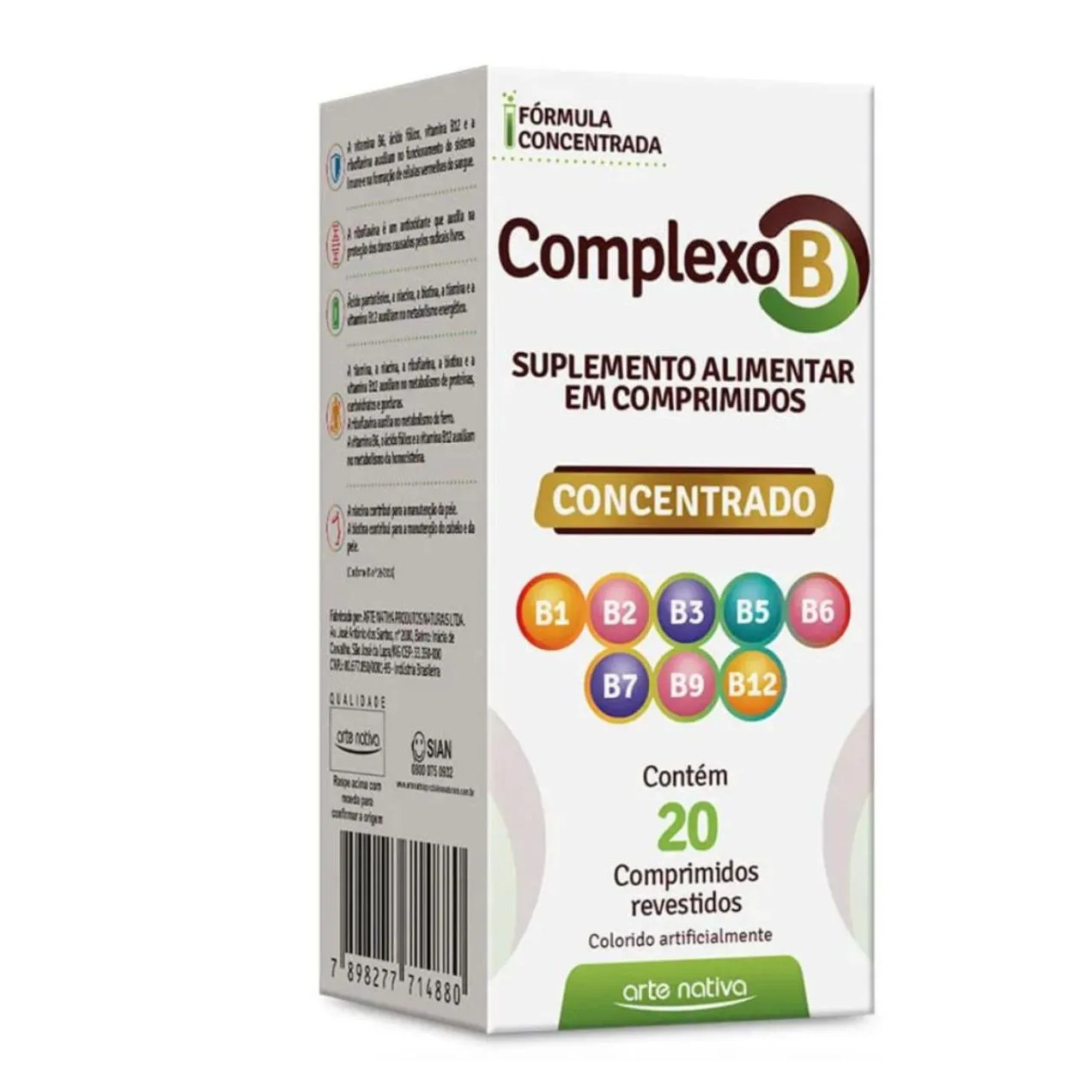 Complexo B 20cp Concentrado B1 B2 B3 B5 B6 B7 B9 B12