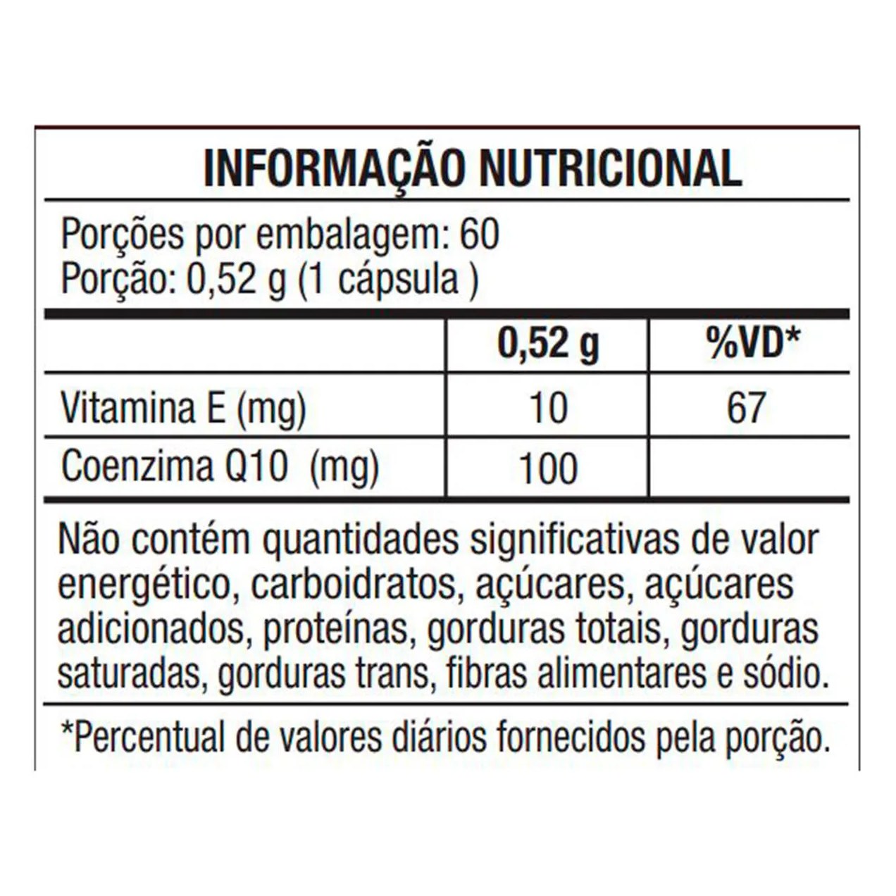 Coenzima Q10 100mg + Vitamina E 10mg bwell 60 Cápsulas