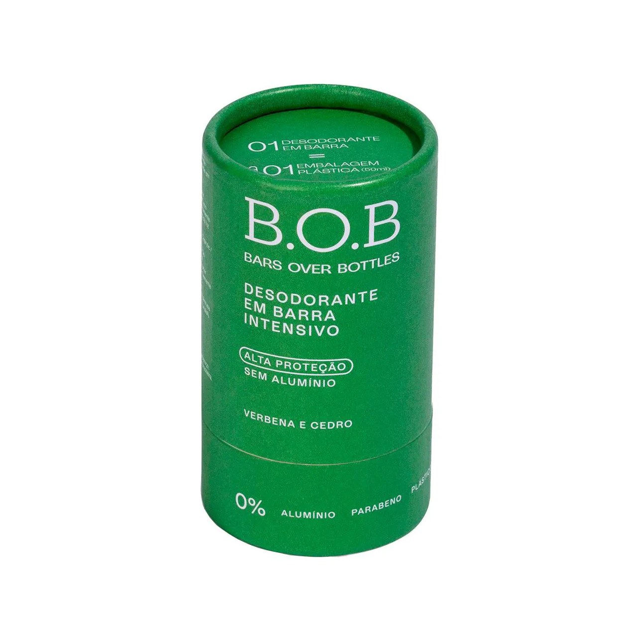 Desodorante Vegano Sem Alumínio B.O.B Alta Proteção Intensivo Verbana e Cedro 50g