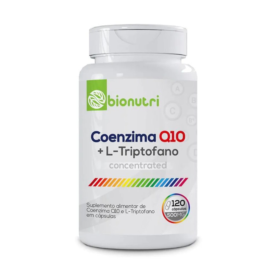 Coenzima Q10 100mg + L-triptofano Concentrado 500mg 120 cápsulas - Bionutri