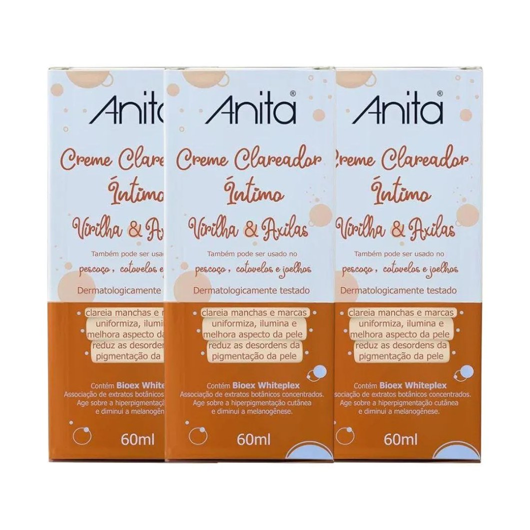 Kit Creme Anita Clareador para Virilha e Axila 60ml (3 Unidades)