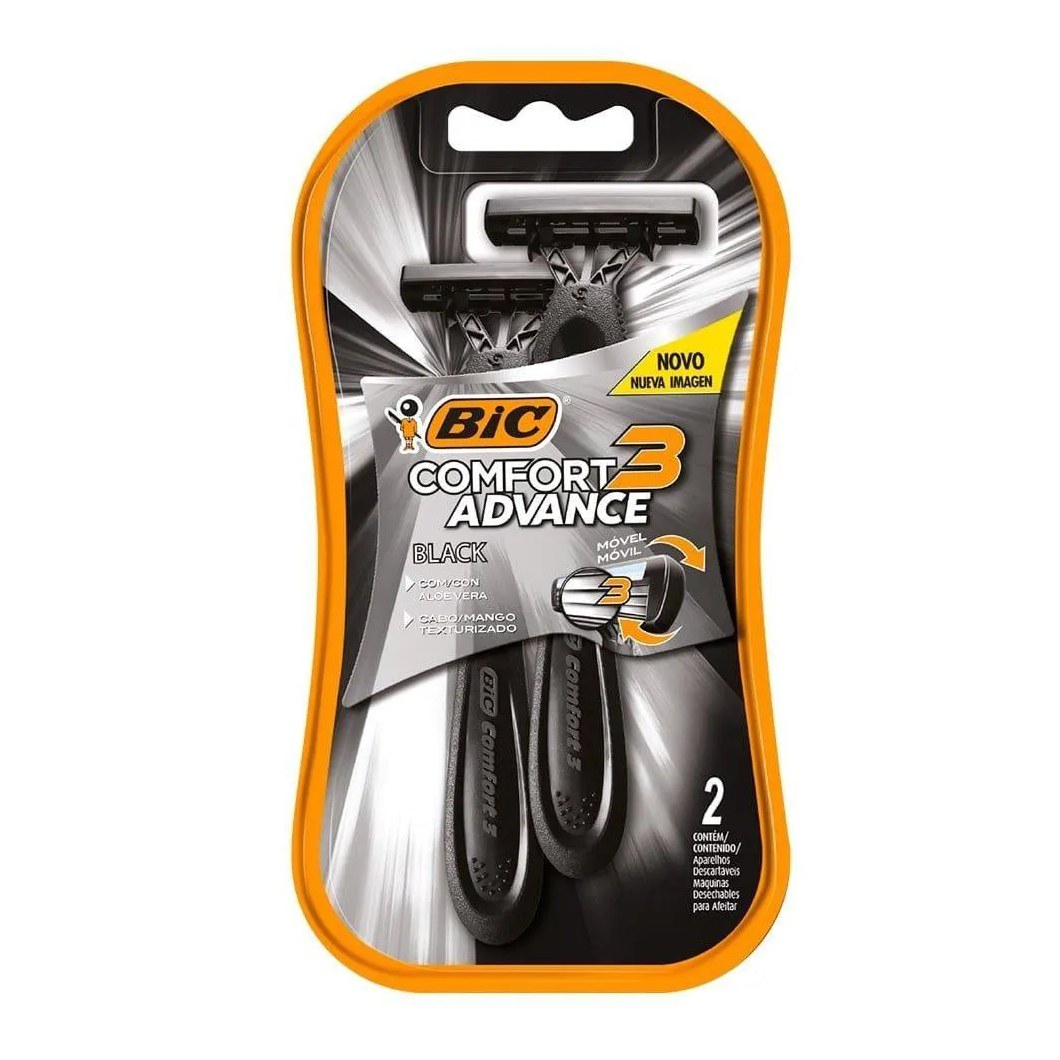 Aparelho Bic Comfort 3 Black Night 12 Embalagens com 2 unidades