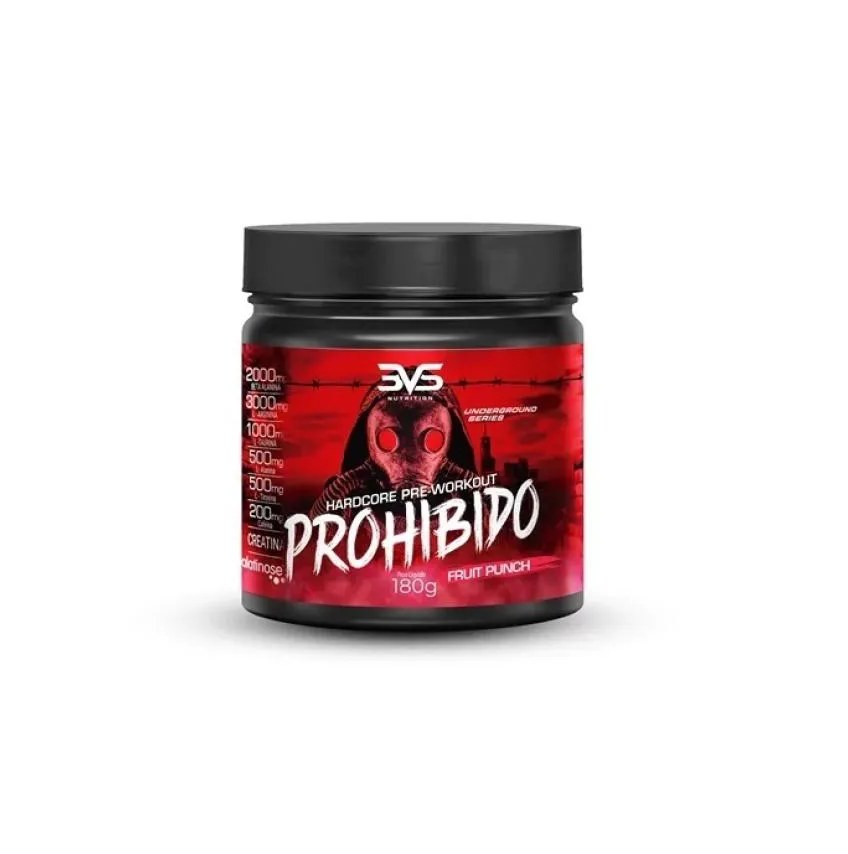 Prohibido Hardcore Pre Workout (180g) - Sabor: Fruit Punch
