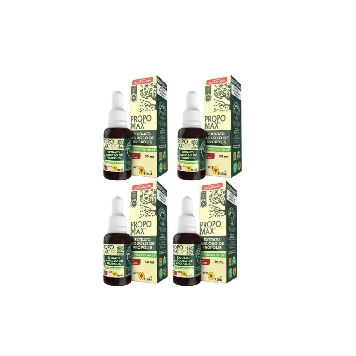 Kit 4x - Extrato de Própolis sem Álcool (aquoso) - 30ml - Apis Flora - Propomax®