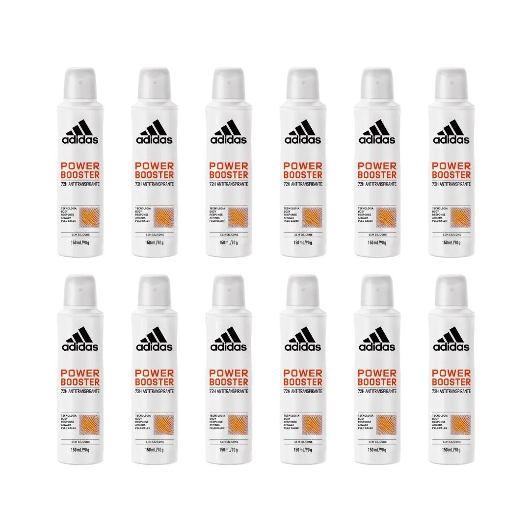 Desodorante Aero Adidas 150ml Fem Power Booster - Kit C / 12un