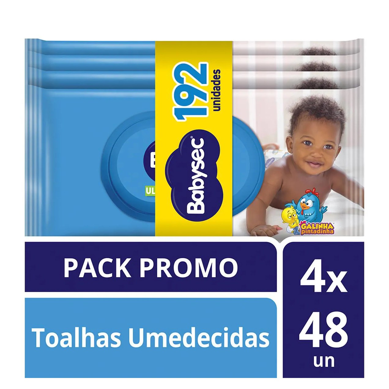 Kit Lenço Umedecido Babysec Ultra Fresh 4 pacotes com 48 unidades cada