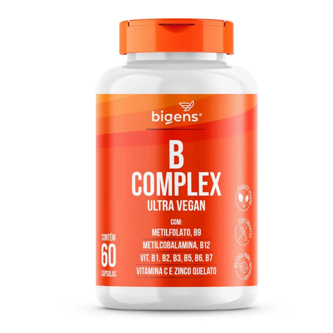 Vitamina B Complex Ultra Vegan Bigens 60 Capsulas sem Sabor