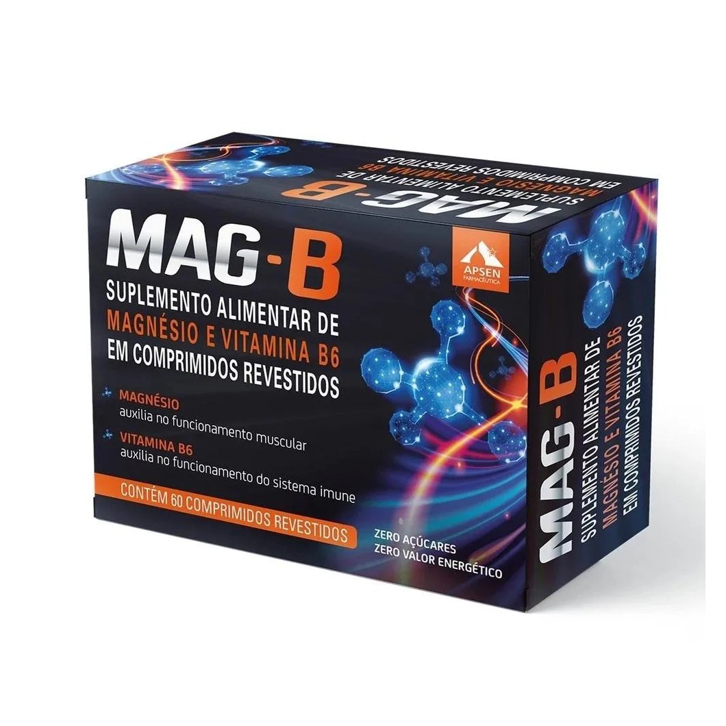 Suplemento Apsen Mag B Magnésio + Vitamina B6 60cps