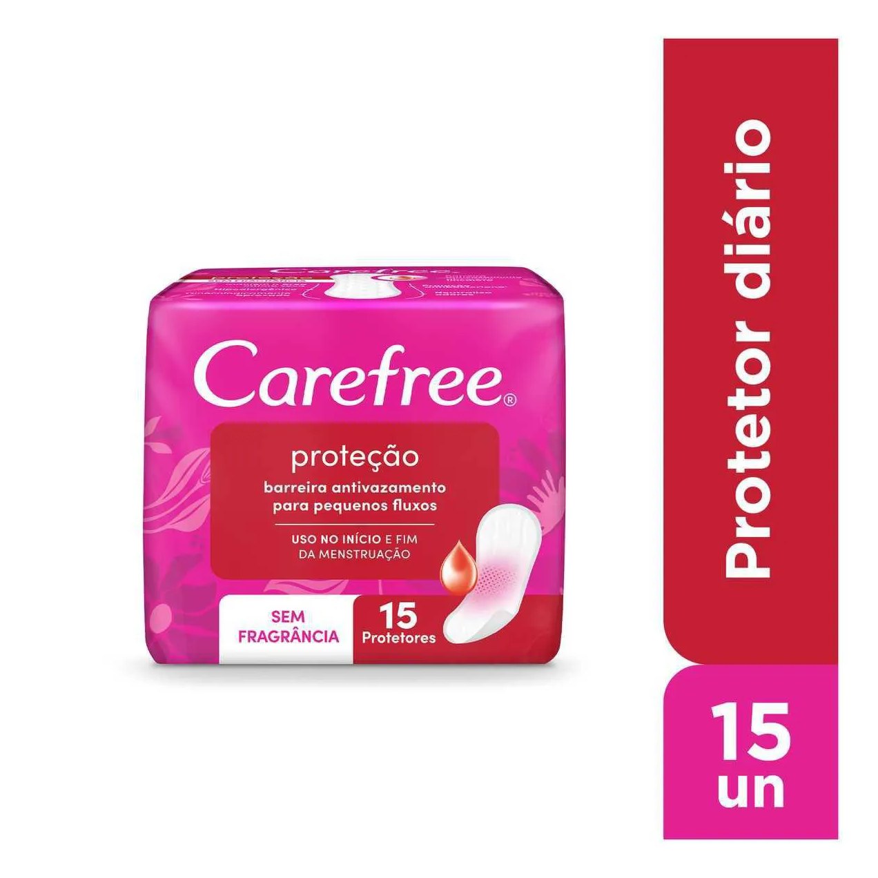 Protetor Diário Carefree Proteção Sem Perfume 15 unidades