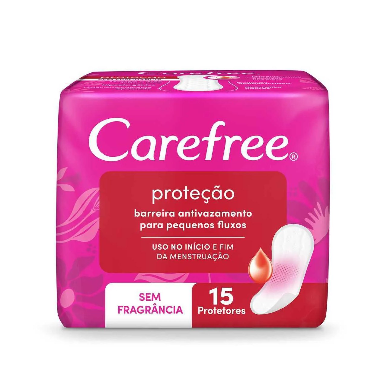 Protetor Diário Carefree Proteção Sem Perfume 15 unidades
