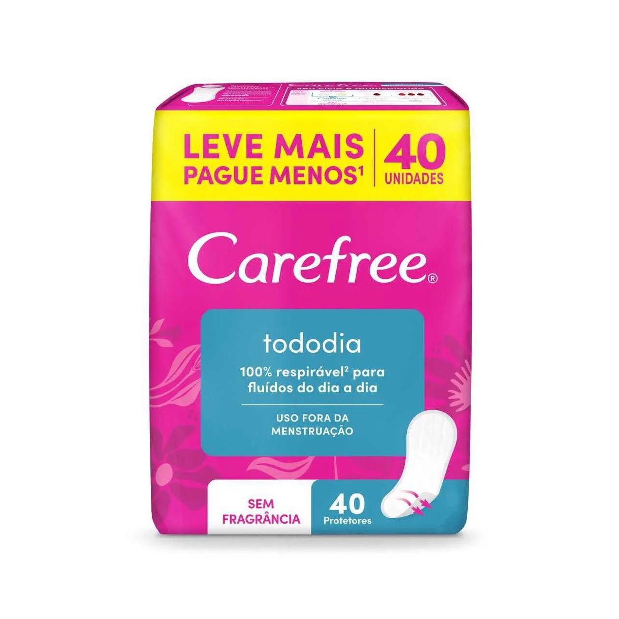 Protetor Diário Carefree Todo Dia Sem Perfume 40 unidades