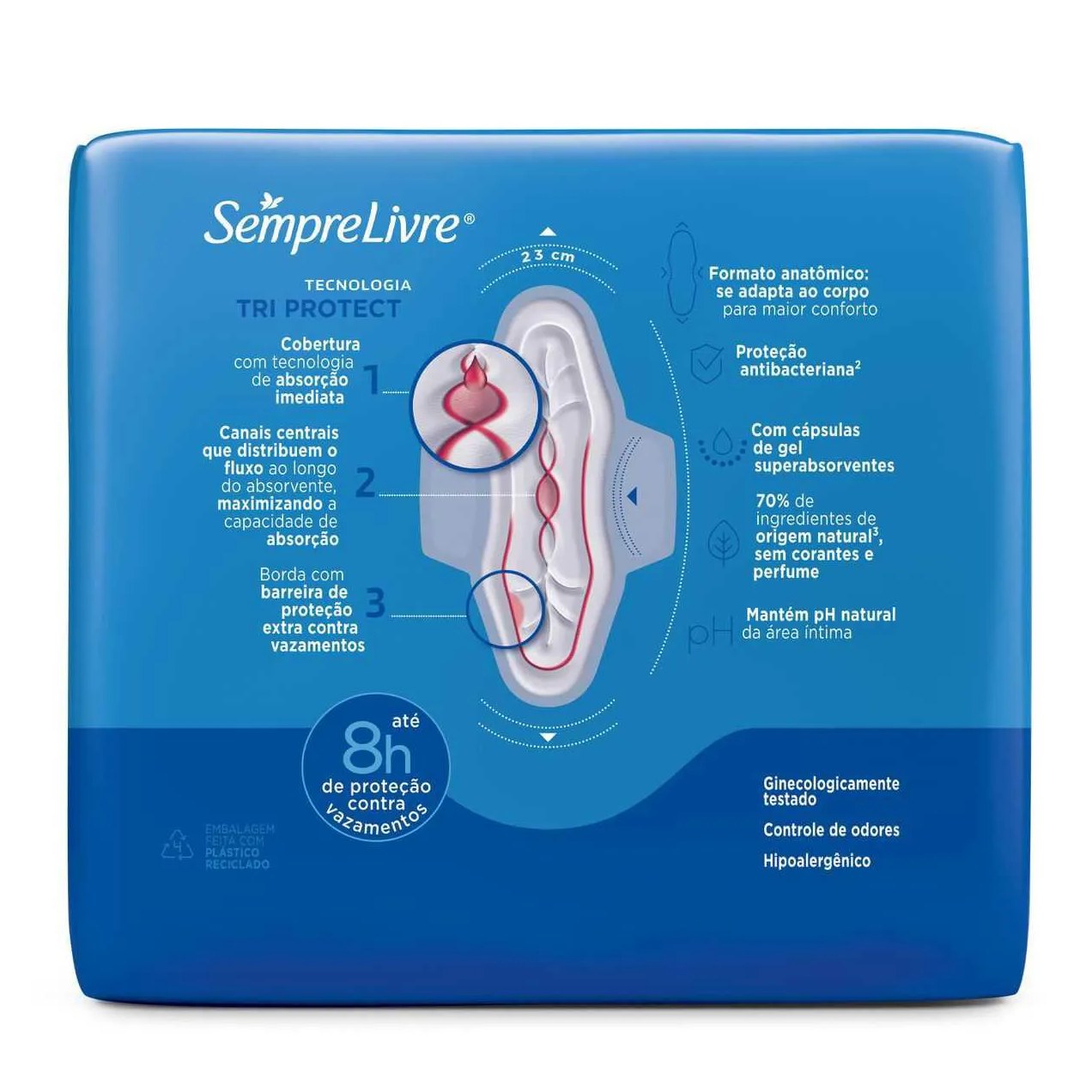Absorvente Sempre Livre Adapt Plus Cobertura Suave Com Abas 32 unidades