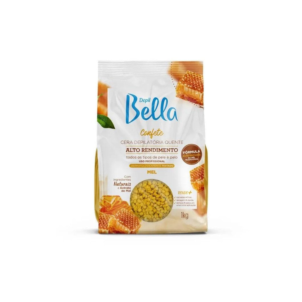Cera Depilatória Quente Confete Mel Depil Bella 1kg