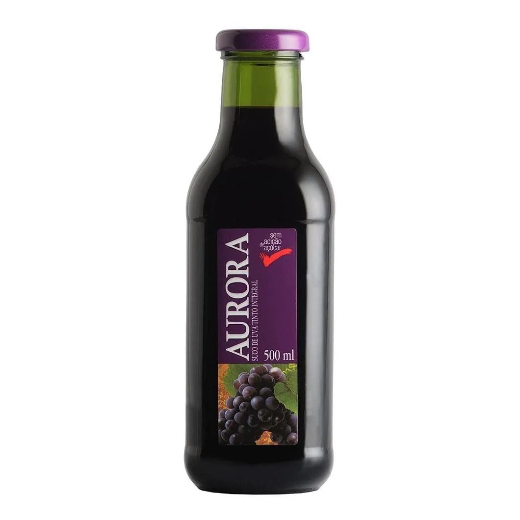 Suco de Uva Aurora Tinto Integral 500ml - Embalagem com 12 unidades
