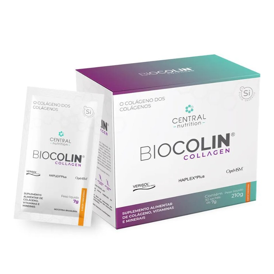 Biocolin Collagen Colágeno 7g 30 Sachês Tangerina - Central Nutrition